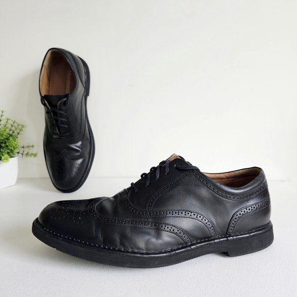 Rockport Dressports Vibram Genuine Leather Men\'s Wingtip Black Oxford Shoes 12 W